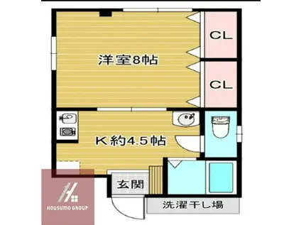 ヒロタハイツ(1K/1階)の間取り写真
