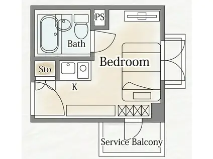 ラドミスレジデンス大宮(1K/3階)の間取り写真