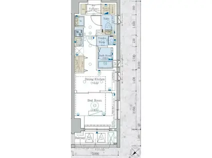 エステムコート横濱反町(1DK/3階)の間取り写真