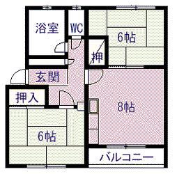 プラザ72(2DK/2階)の間取り写真