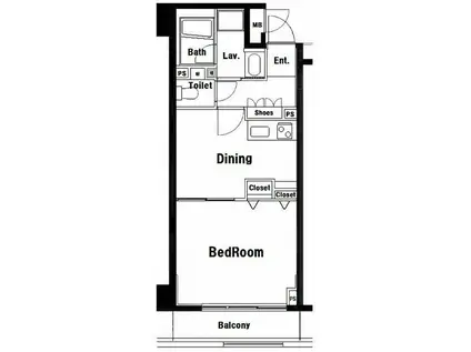 ベスト伊勢佐木長者町(1DK/9階)の間取り写真