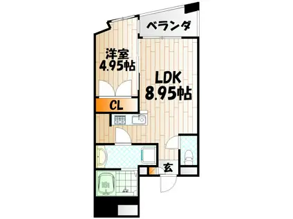 THE MARKS WAY(1LDK/2階)の間取り写真