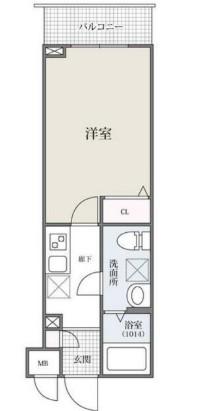 プラティーク南馬込(1K/3階)の間取り写真