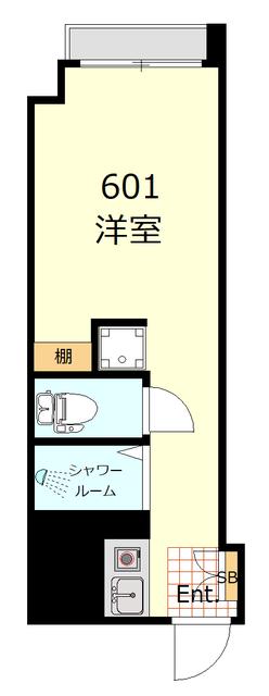 タウンハイツ銀座(ワンルーム/6階)の間取り写真
