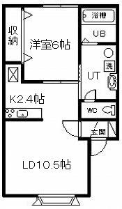 アリュール東光(1LDK/1階)の間取り写真