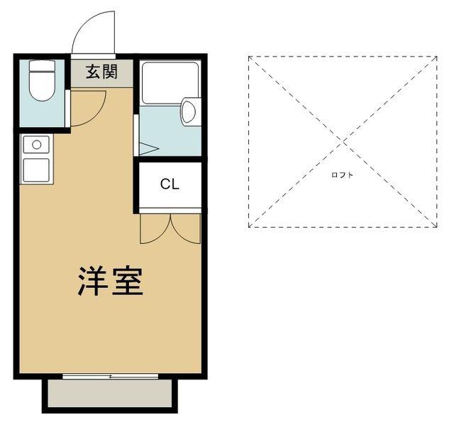 アーニスト学園町(ワンルーム/2階)の間取り写真