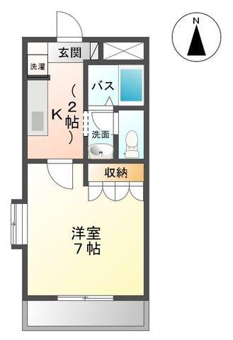 シェラトン(1K/1階)の間取り写真