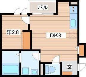 プルミエールJINNO(1LDK/1階)の間取り写真