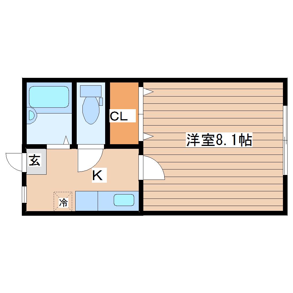 セントポーリア(1K/2階)の間取り写真