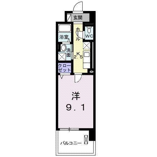 DFORUM古正寺(1K/3階)の間取り写真