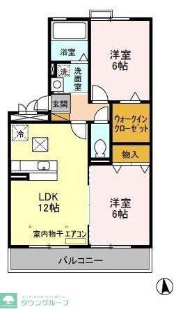 タムナスコート(2LDK/1階)の間取り写真