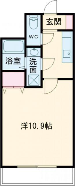 クロノス25上熊本(1K/6階)の間取り写真