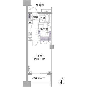 アビティ目黒(1K/4階)の間取り写真
