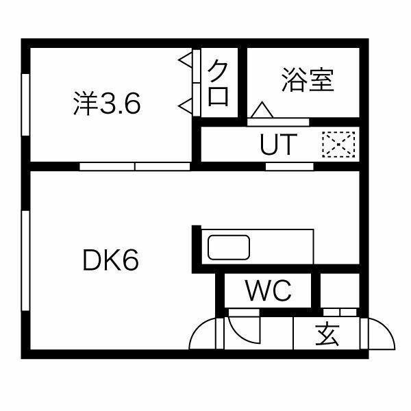 FORTUNA宮の沢(1LDK/4階)の間取り写真