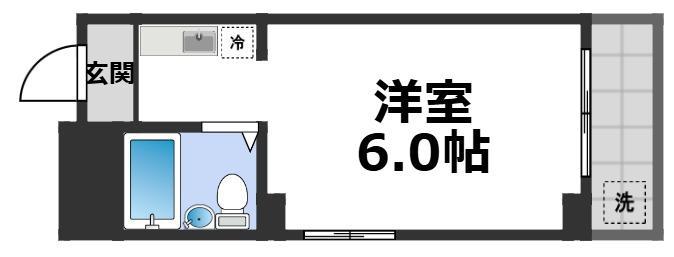 ローズマンション今里(1K/4階)の間取り写真