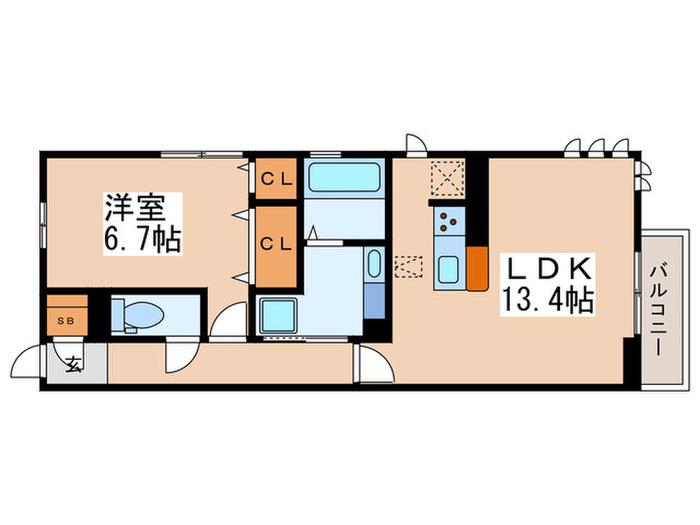 サンベリーナ(1LDK/3階)の間取り写真