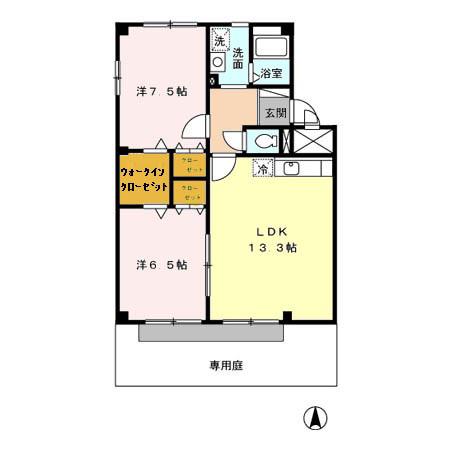 ソシアポーロ(2LDK/2階)の間取り写真
