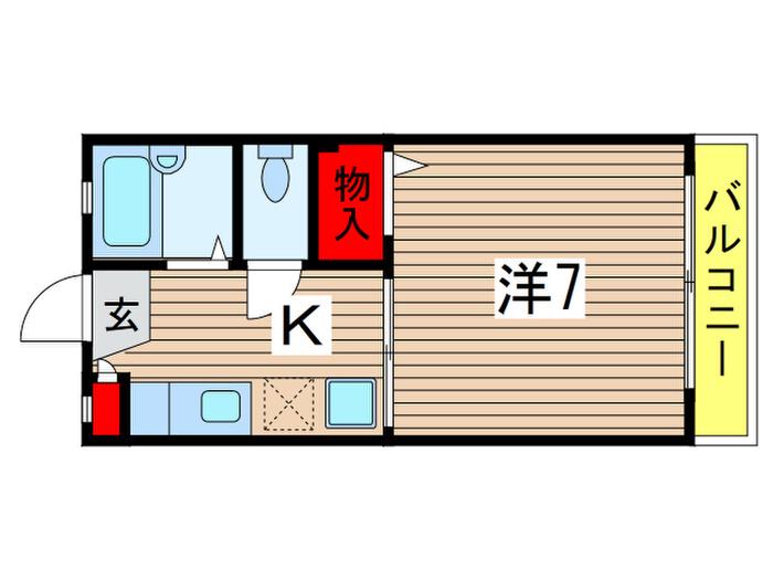 ベルテ金原(1K/1階)の間取り写真