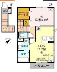 AMU NEXIA COURT(1LDK/2階)の間取り写真