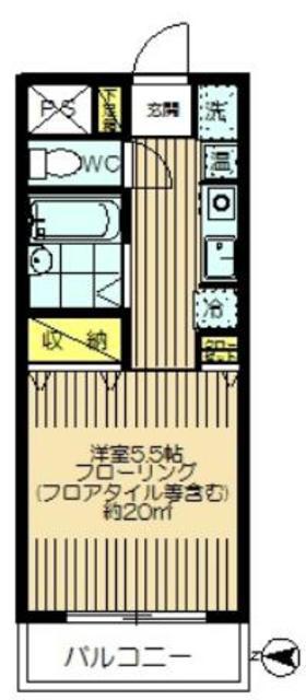 ジュネス桜ヶ丘(1K/3階)の間取り写真