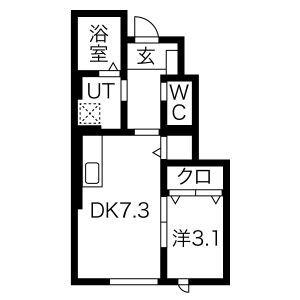 グラン・ルル(1LDK/1階)の間取り写真