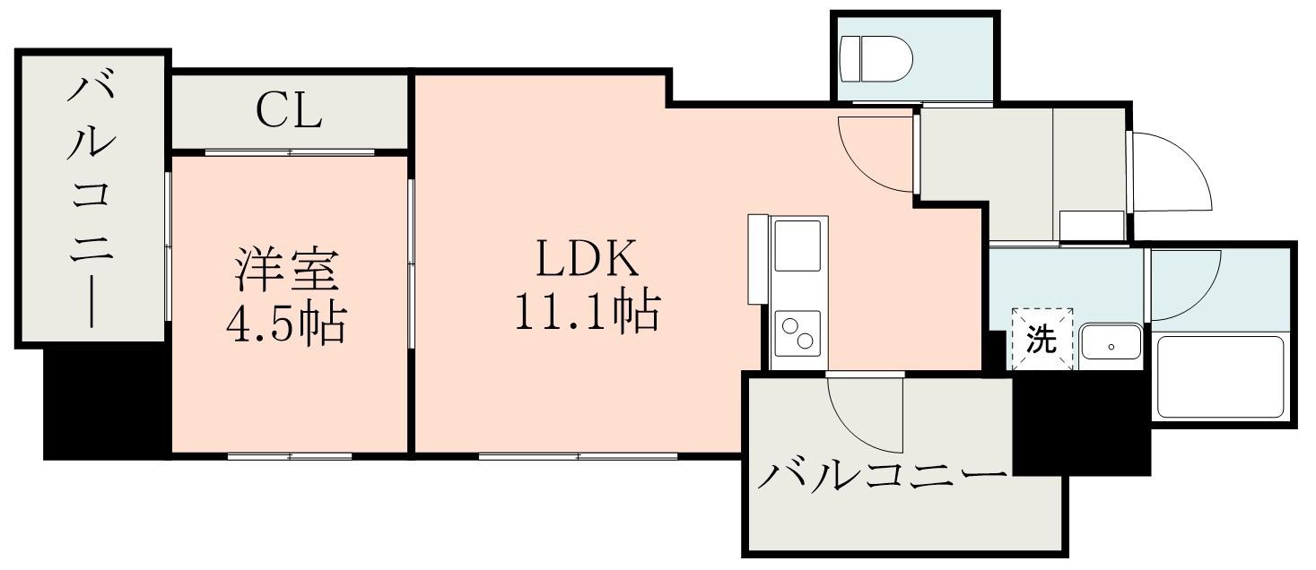 ARAHACHI FSERIES(1LDK/11階)の間取り写真