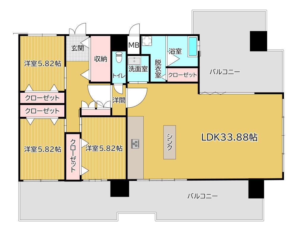 LEGEND111(3LDK/12階)の間取り写真