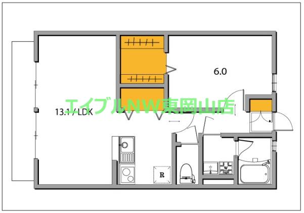 カンファ―ツリー(1LDK/1階)の間取り写真