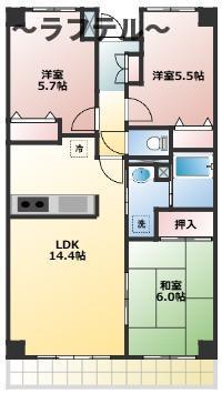 グリシーヌ東所沢(3LDK/2階)の間取り写真