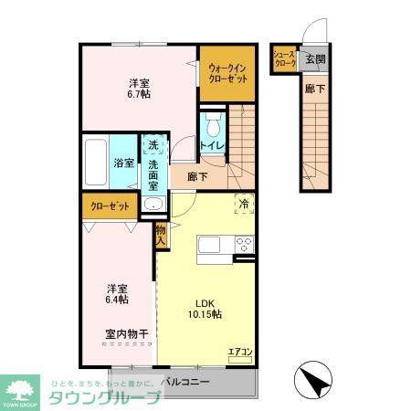 ジュゼーム本郷(2LDK/2階)の間取り写真