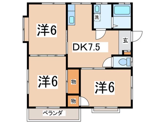 サマーシティ湘南(3DK/2階)の間取り写真