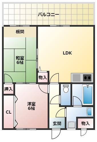 コーポラス伊藤(2LDK/2階)の間取り写真