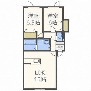 コローレプレミア曙(2LDK/2階)の間取り写真