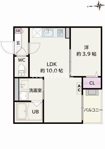 JACK KAMIYAMA I(1LDK/1階)の間取り写真
