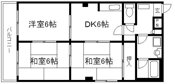 コンフォール北白川II(3LDK/3階)の間取り写真