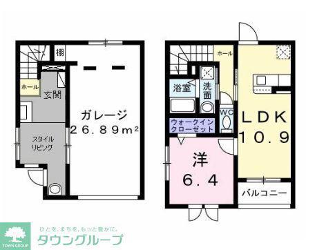 ベルシェールII(1LDK/1階)の間取り写真