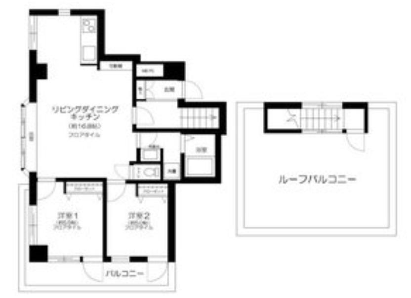 DELCCS中野新橋(2LDK/7階)の間取り写真