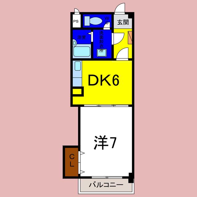 ラフォーレIII(1DK/7階)の間取り写真