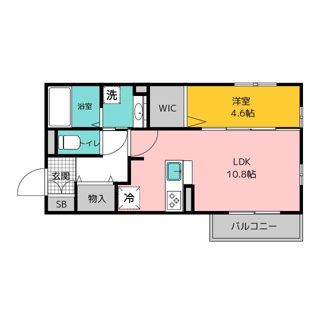 D-ROOM名島(1LDK/3階)の間取り写真