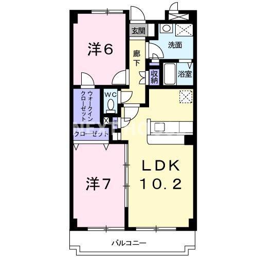 レ・プレジール(2LDK/4階)の間取り写真