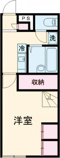 ピア高槻(1K/1階)の間取り写真