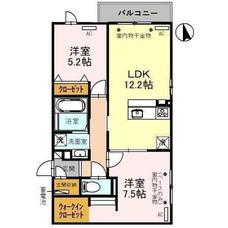 オーガスタ21(2LDK/1階)の間取り写真