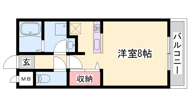丸萬二番館(1K/2階)の間取り写真