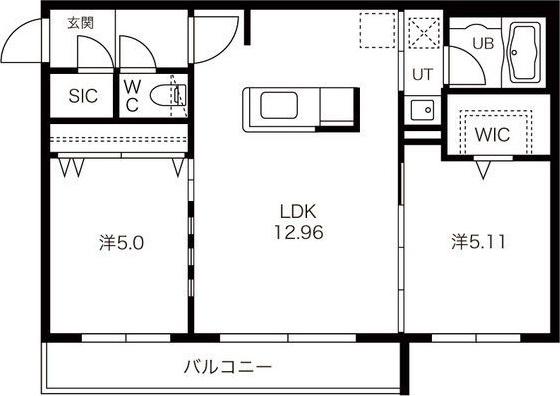 アレグリア琴似(2LDK/4階)の間取り写真