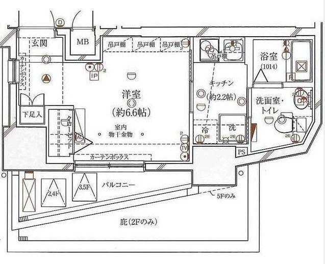GALICIA RESIDENCE HIROO(1K/5階)の間取り写真