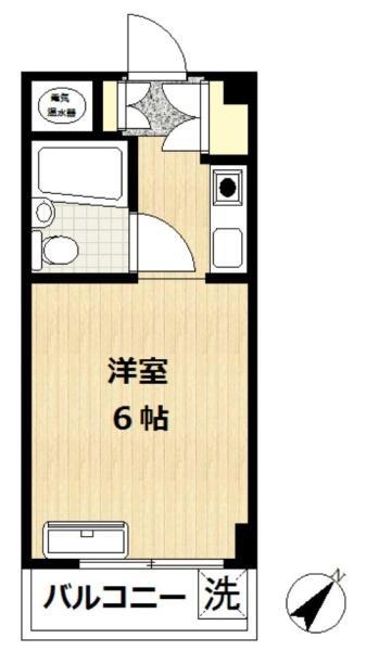 岸谷サンハイム(ワンルーム/3階)の間取り写真