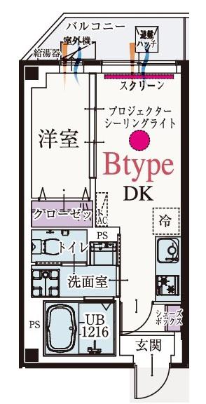 BCASA調布サウス COURT 2ND(1DK/2階)の間取り写真