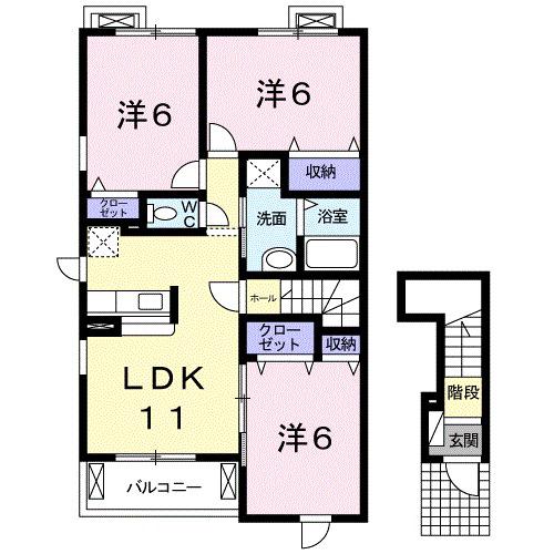 ブリーゼⅡ(3LDK/2階)の間取り写真