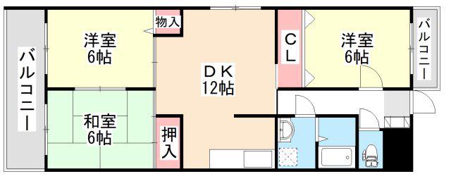 ルネッサンス栄町(3DK/8階)の間取り写真