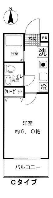 ピアコートTM東久留米(1K/5階)の間取り写真